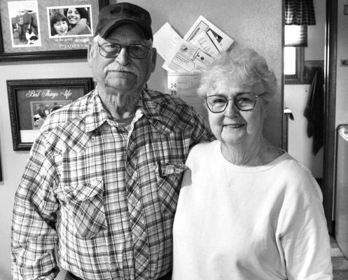 Bob and LaNell Fuelberth in their home on the farm where they have resided for 54 years